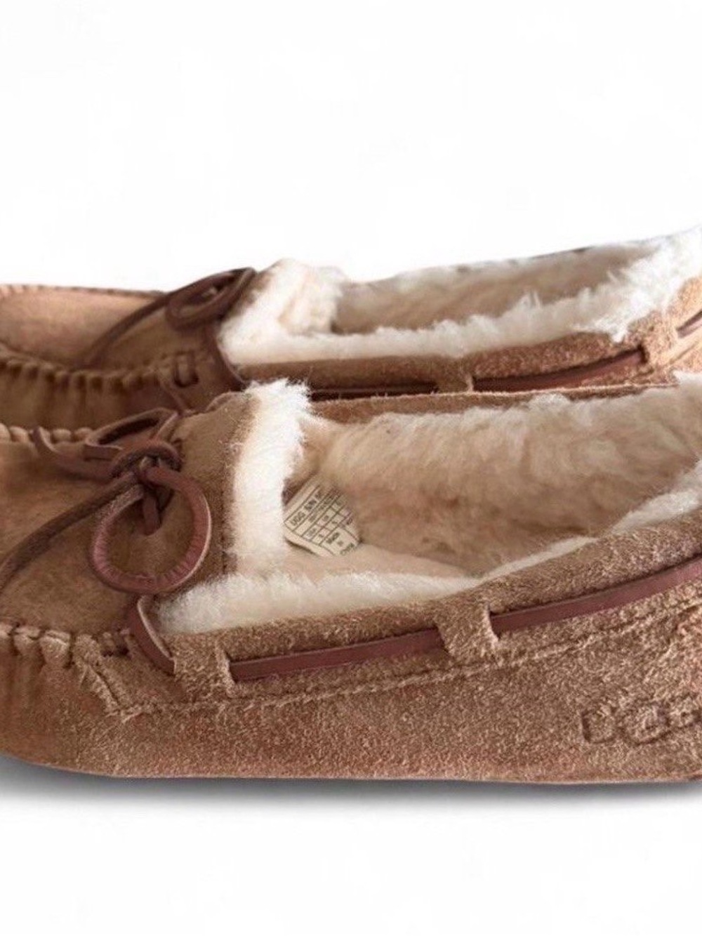 UGG Chestnut Suede Slip-On Moccasins